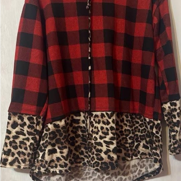 Plaid and Leopard Print Women's Jacket - Picture 1 of 1